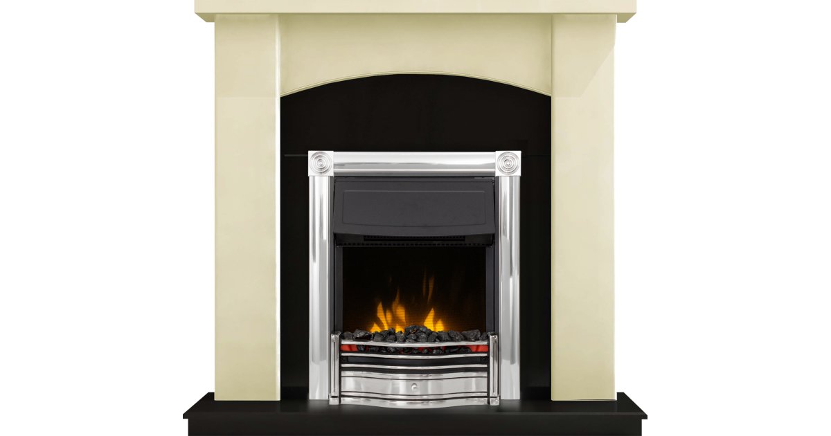 adam holden fireplace suite in cream with dimplex horton electric fire in chrome 39 inch