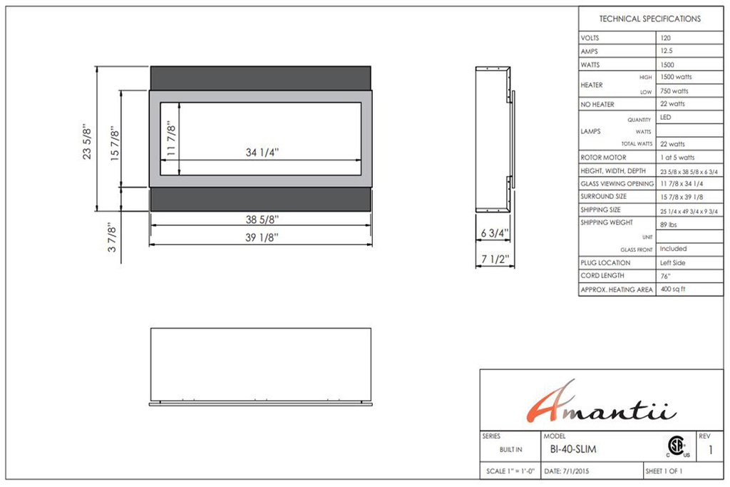 40 Inch Electric Fireplace Lovely Amantii Panorama 40 Inch Slim Built In Indoor Outdoor Electric Fireplace