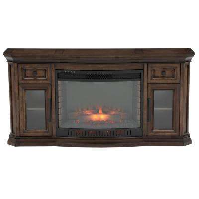 50 Inch Electric Fireplace Luxury Georgian Hills 65 In Bow Front Tv Stand Infrared Electric Fireplace In Oak