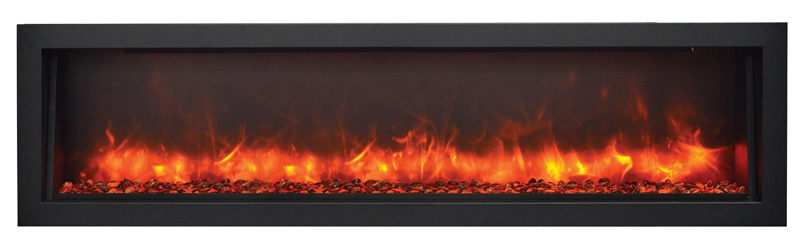 BI 60 SLIM Electric Fireplace Indoor Outdoor Amantii BI 60 Slim Orange Sable