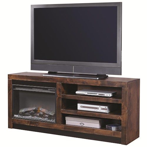 Contemporary Alder 65 Inch Fireplace Console with 2 Shelves 0de40f53c98bc081b67c44d642d10eaa