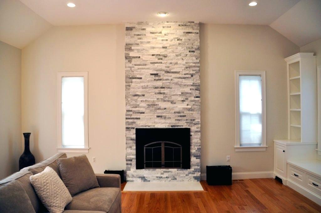 fireplace stone work diy gray marble ledger panel accent wall