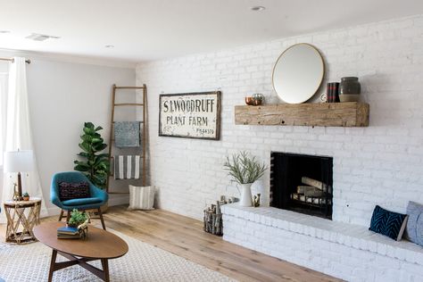 Accent Wall Ideas with Fireplace New Family Room Accent Wall with White Painted Brick Wall and