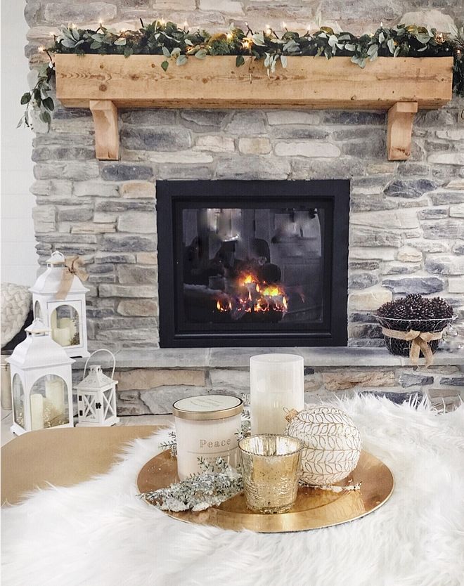 All Seasons Fireplace Beautiful Chunky Mantel with Christmas Decor