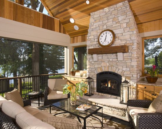 love the fireplace in this screened porch df84a b e7afb00a1f
