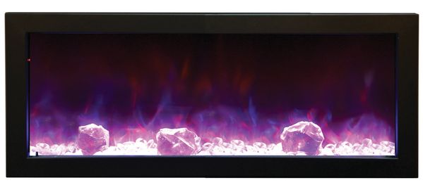 amantii 40 inch panorama slim built in electric fireplace with black surround 6