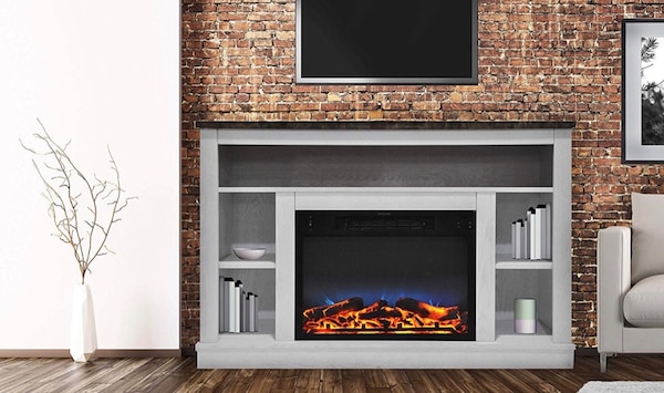Anderson Fireplace Elegant Cambridge Cam5021 1whtled 47 In White Mantel Stand Insert Firebox Not Included