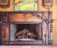 Anderson Fireplace Unique Custom Made Live Oak Fire Surround Hammered Copper and