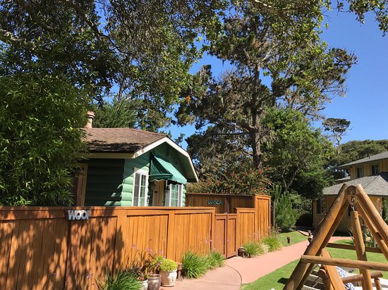 cottage behind the fence