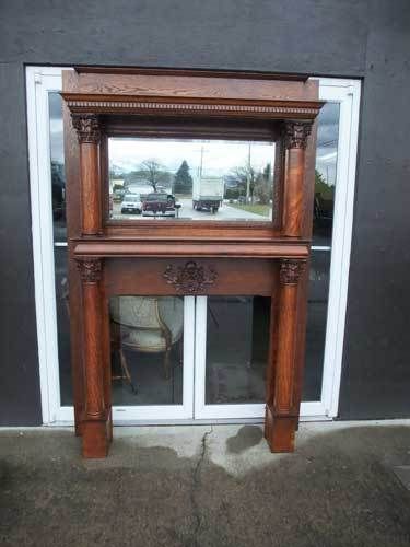 C1900 victorian tiger oak mirror over fireplace mantel or bc3d0d0d1a b4dd1e86dd
