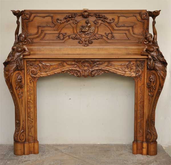 Antique Wooden Fireplace Mantel Beautiful Exceptionnal Antique Walnut Louis Xv Style Fireplace Wood
