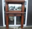 Antique Wooden Fireplace Mantel Elegant C1900 Victorian Tiger Oak Mirror Over Fireplace Mantel or