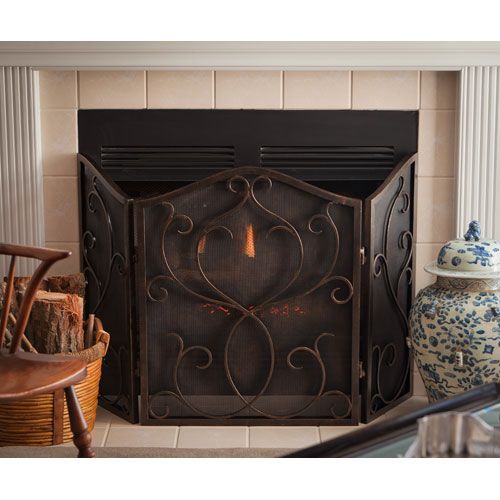 Arched Fireplace Screens Unique Dessau Home Bronze Flare Scroll Mesh Firescreen Me2276