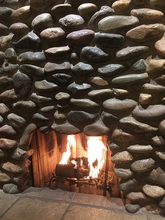 fireplace inside casita