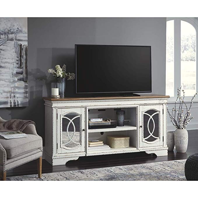 Ashley Furniture Entertainment Center with Fireplace Elegant ashley Furniture Signature Design Realyn Extra Tv Stand with Fireplace Option Farmhouse Chipped White