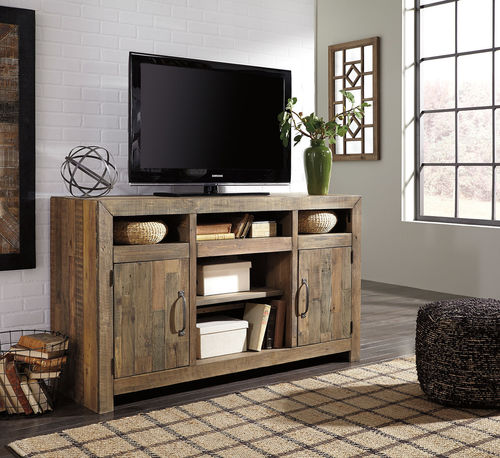 Ashley Sommerford Brown LG TV Stand with Fireplace Option in 0dc0c50bc ed0c325f30fe1e4