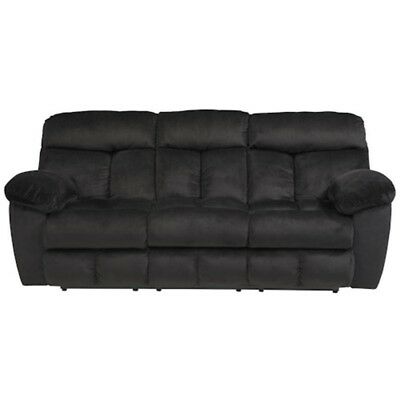 Ashley Furniture Saul Black Double Reclining Sofa Couch 90 0W x 43 0H x 40 0D s l400