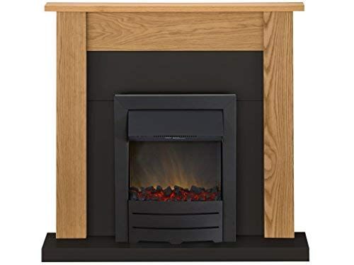 Adam Southwold Fireplace Suite in Oak and Black with f0340db54c7f1c763cde831d86b50ee5