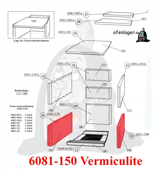 Atlanta Fireplace Unique 6081 150 Vermiculite 1 Stück