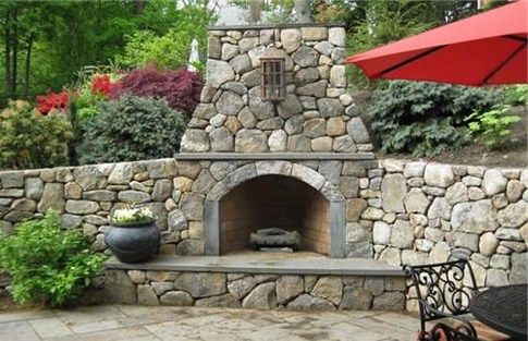 Backyard Fireplace Best Of Classic Outdoor Corner Fieldstone Fireplace