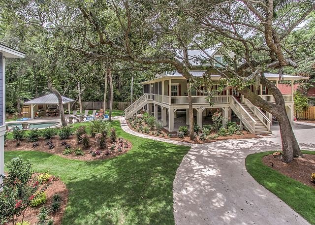 Backyard Pavilion with Fireplace Beautiful 5b Hickory Ln Outdoor Living & Beautiful New Beach Home 200