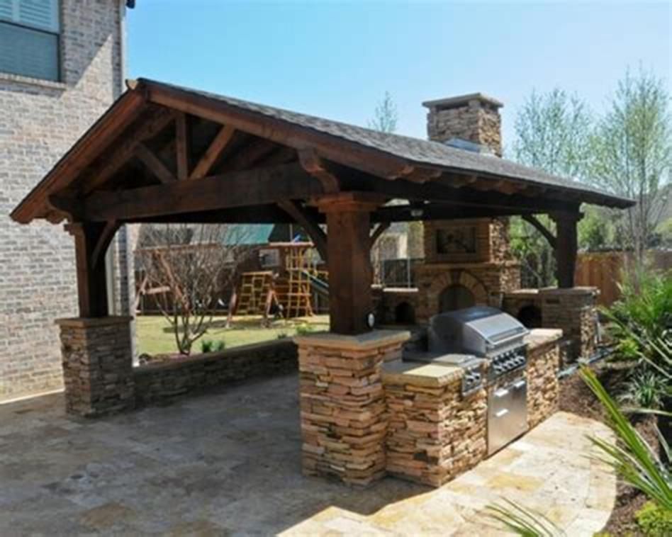 Backyard Pavilion with Fireplace Luxury 35 Amazing Small Covered Outdoor Bbq Ideas for 2019