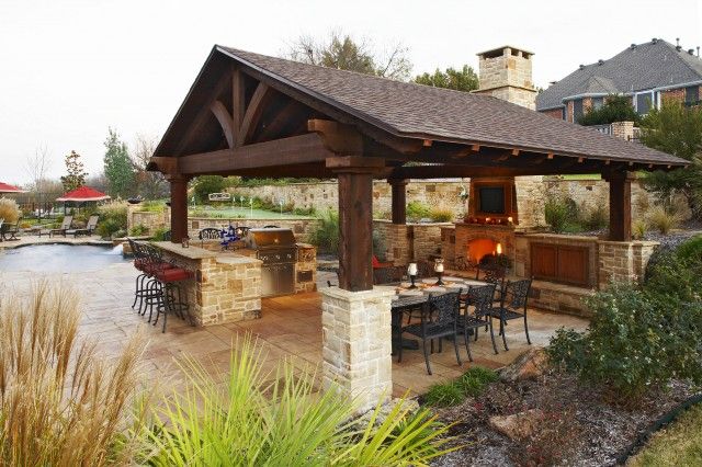 Backyard Pavilion with Fireplace Unique Covered Outdoor Kitchen Fireplace Outdoor Living