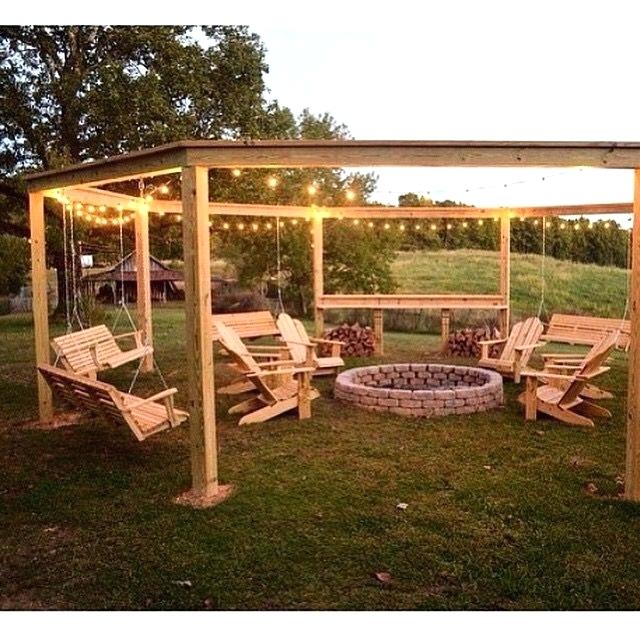 Backyard Pavilion with Fireplace Unique Gazebo with Fireplace Fire Pit Under Swing Set Reddit