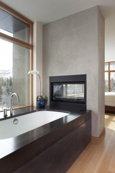 Bathroom Fireplace Awesome Bathroom Bathtub Window Fireplace Montigo L