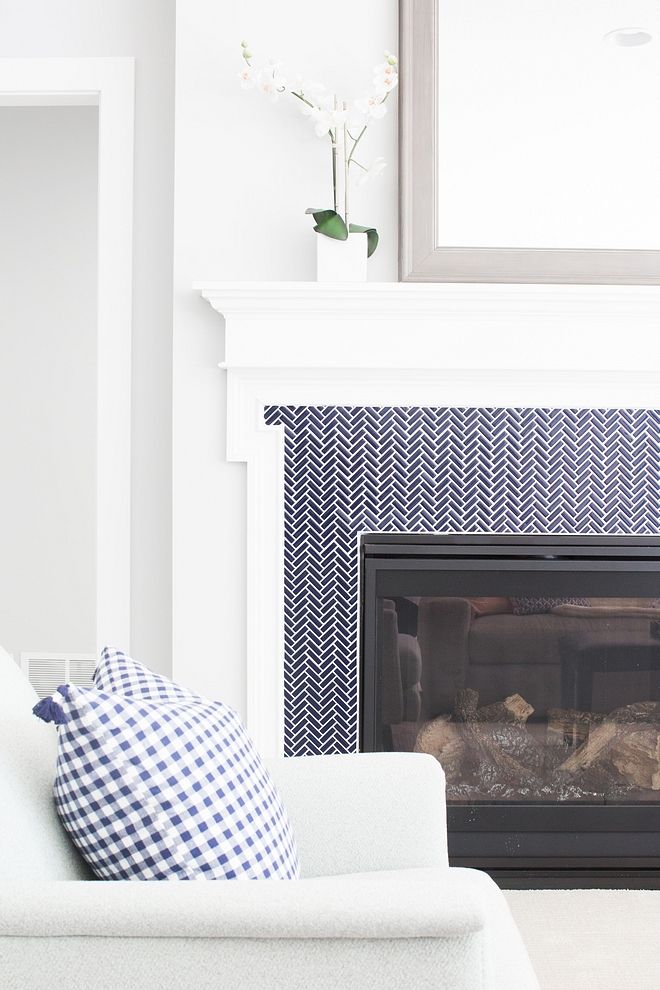 Beach Fireplace Unique Navy Tile Beach House In 2019