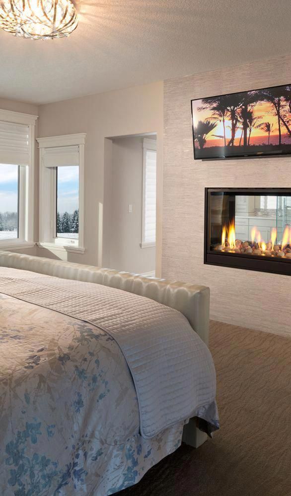 Bedroom Fireplace Lovely Luxury Master Bedroom with A 2 Way Gas Fireplace and Flat
