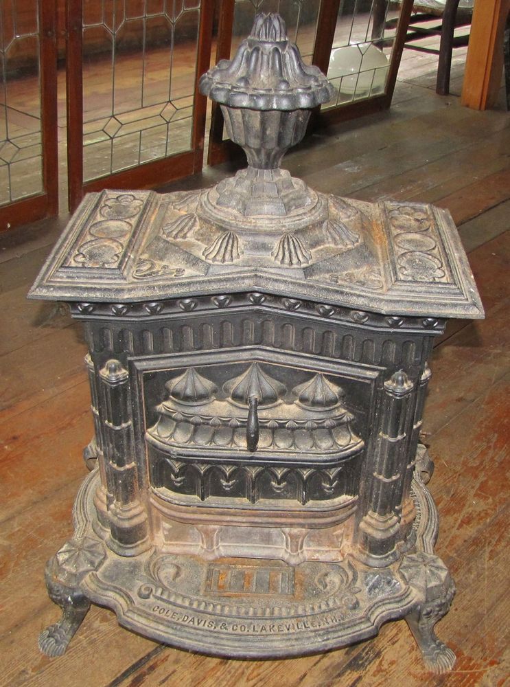ANTIQUE CAST IRON GOTHIC PARLOR STOVE ColeDavisCo ed1d0df56cf bb4d2138fc0561
