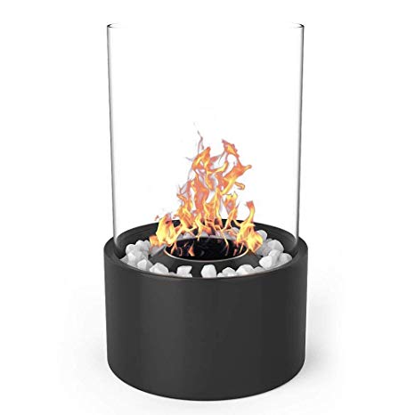 Elite Collection Black Eden Ventless Indoor Outdoor Fire Pit Tabletop Portable Fire Bowl Pot Bio Ethanol Fireplace in Black Realistic Clean Burning 51efvIm2OZL SX466