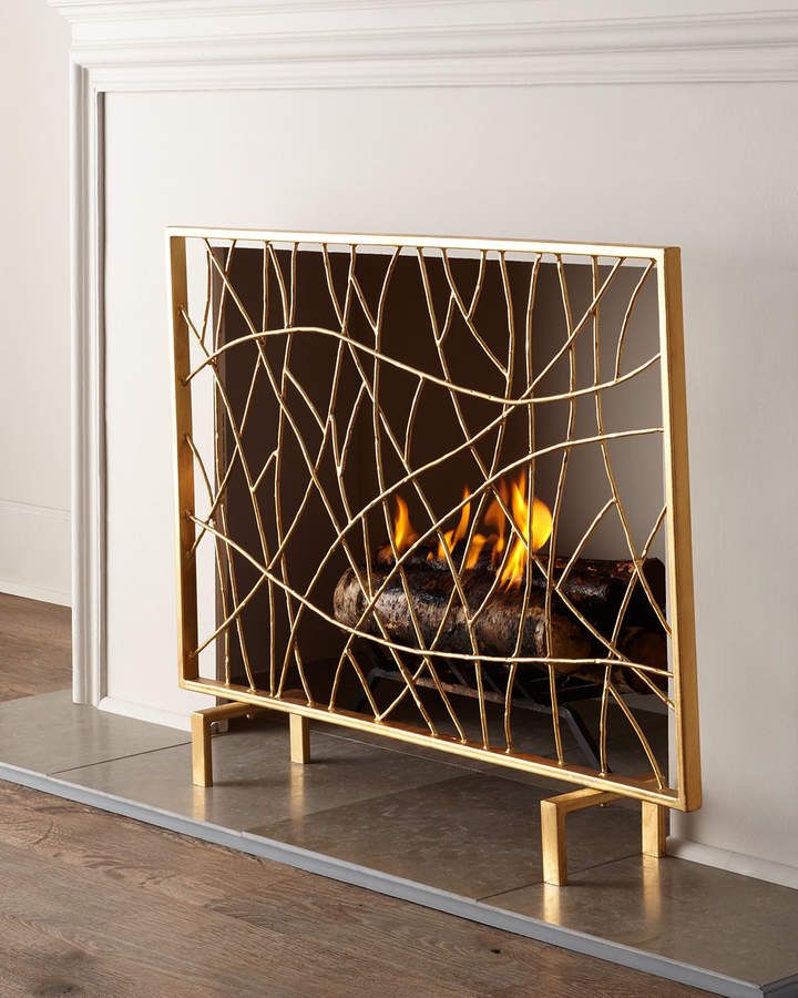 Black Fireplace Screen Awesome Golden Twig Fireplace Screen Fireplace