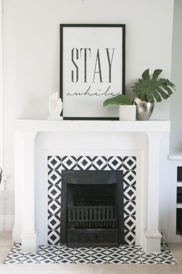 Black Tile Fireplace Elegant Handpainted Tile Fireplace for the Home