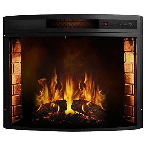 Blazing Fireplace Luxury 26 Inch Curved Ventless Electric Space Heater Built In