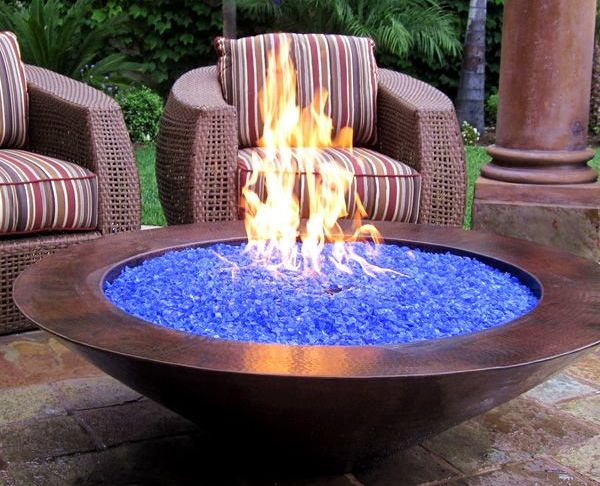 Blue Fireplace Glass Inspirational 48&quot; Es Natural Gas Fire Pit Auto Ignition Copper with
