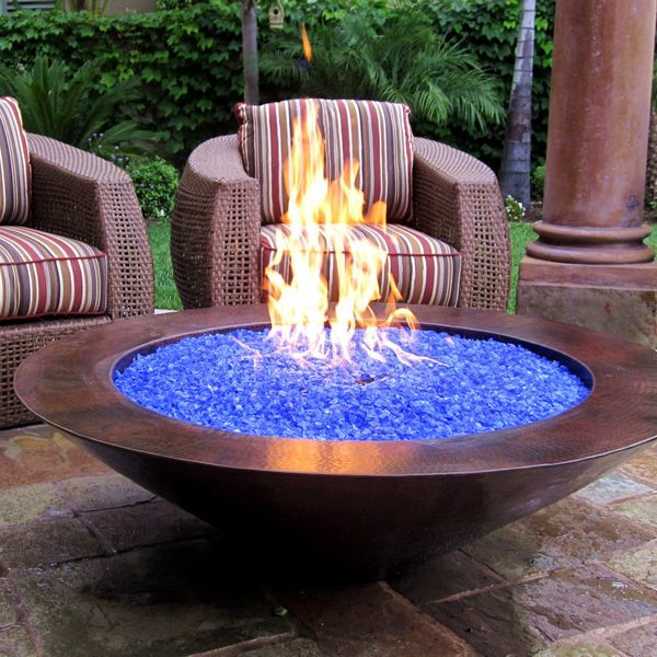 Blue Fireplace Glass Inspirational 48&quot; Es Natural Gas Fire Pit Auto Ignition Copper with