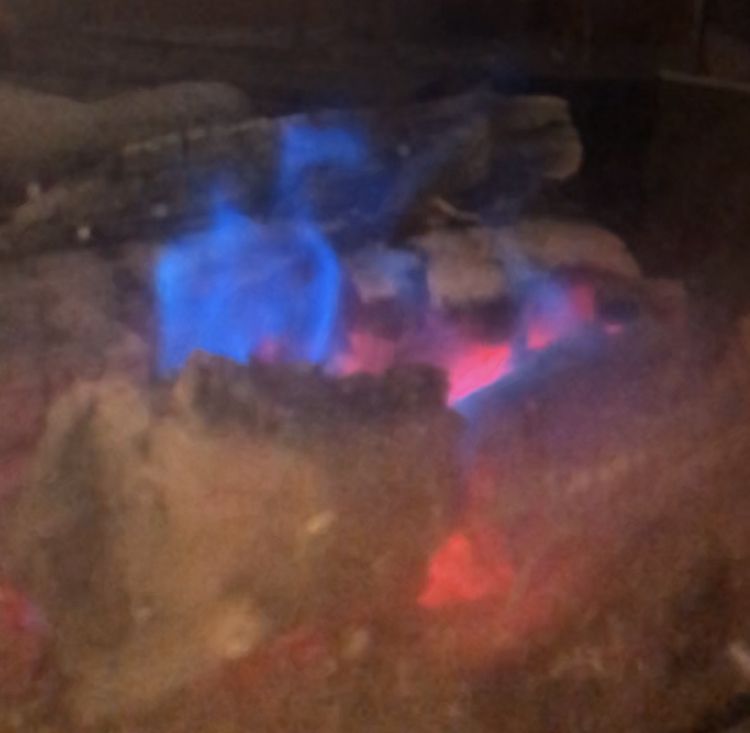 Fire in my fireplace Added chemicals to create blue flames 0d767f09ee9480b45d d7a