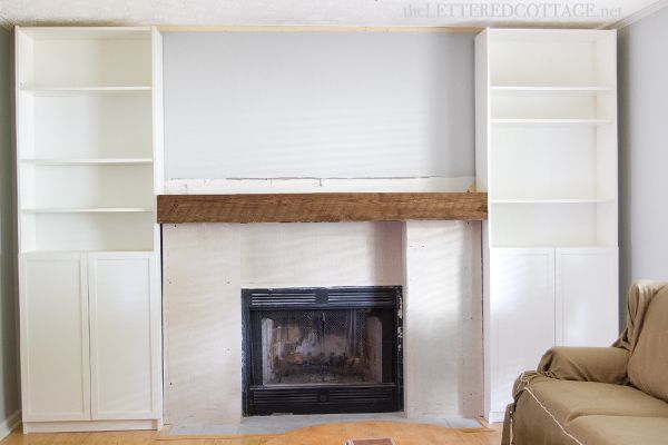 Bookcases Next to Fireplace Luxury Lettered Cottage Fireplace Makeover Billy Bookcases