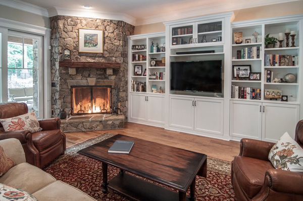 Bookshelves Next to Fireplace Awesome Design Dilemma Arranging Furniture Around A Corner