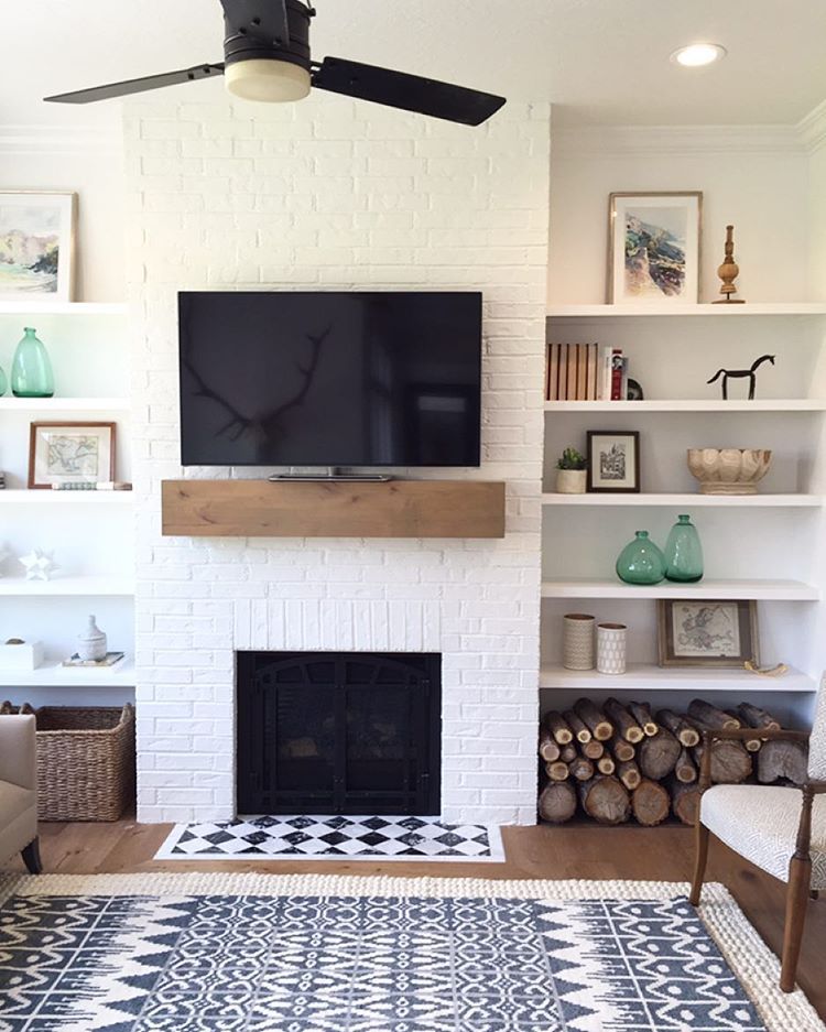 Bookshelves Next to Fireplace New I Love This Super Simple Fireplace Mantle and Shelves Bo