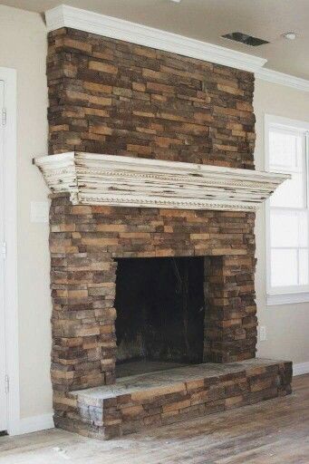 Brick and Stone Fireplace Awesome Rustic Mantle On Stone Fireplace Fireplaces