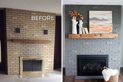 Brick Fireplace Mantel Best Of Fireplace Makeovers 30 Good Fireplace Makeover before and