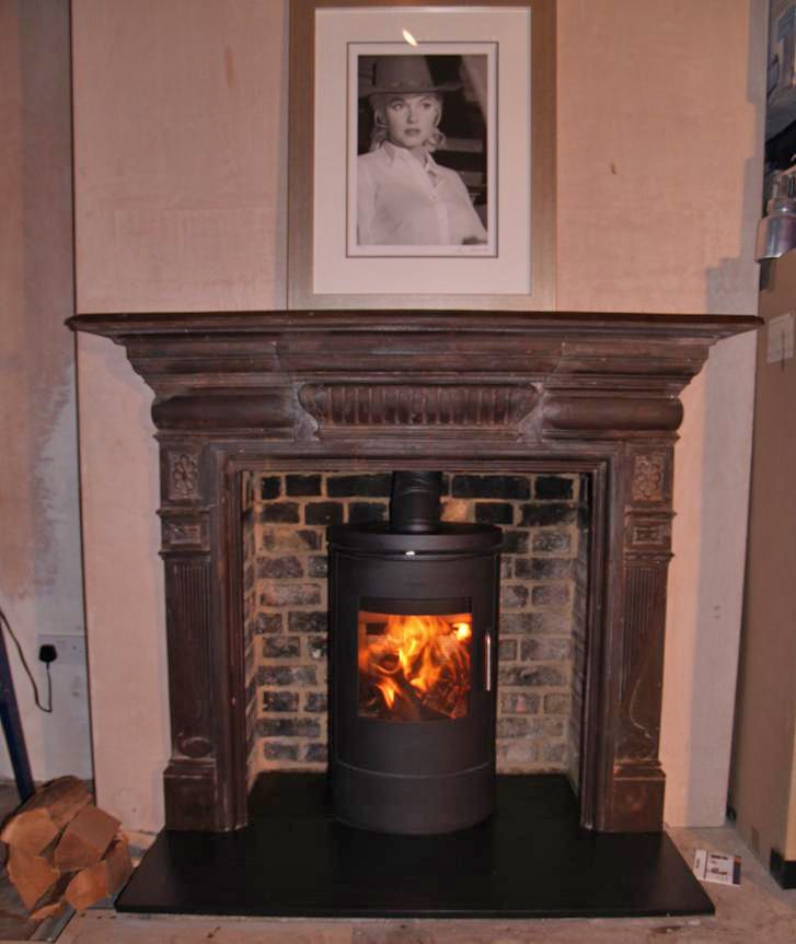 Brick Fireplace Surround Elegant original Victorian Cast Iron Surround with Slate Hearth