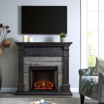 Brick Veneer Fireplace Beautiful Baldwin Faux Stone Media Fireplace Dark Grey