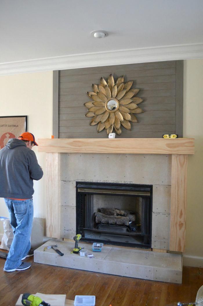 Fireplace Makeover Wood Mantel Build DIY weekend project c02f0df3b3698c dd fd