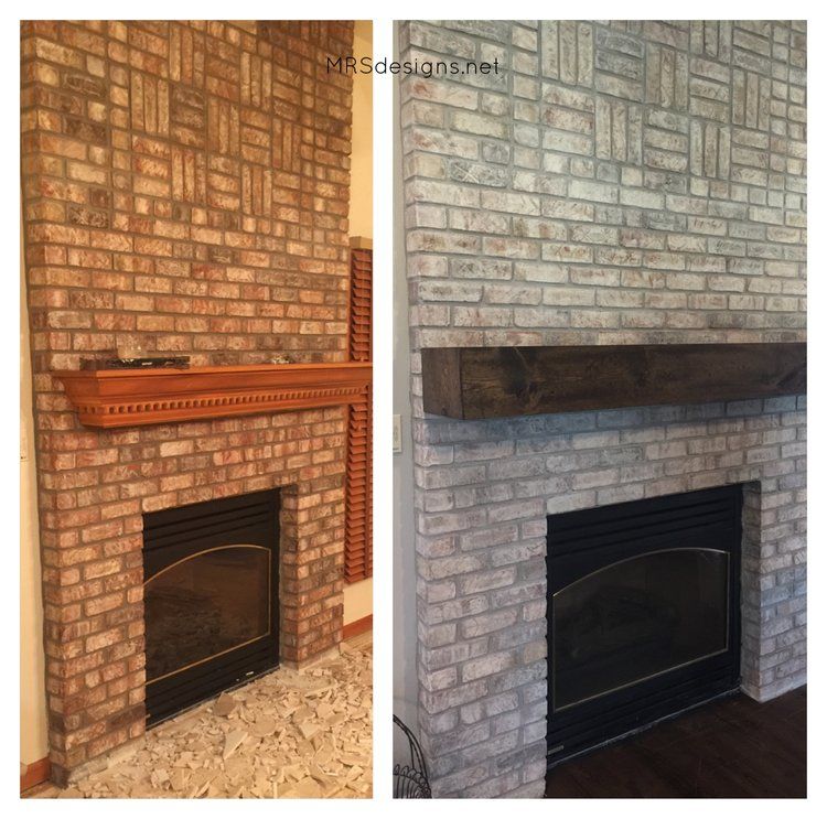 How to Whitewash Brick & Build a Rustic Mantle 802c0da63a112bf37c62fbc569d15f38