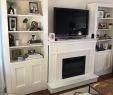Built In Entertainment Center with Fireplace Elegant Custom Faux Tiled Fireplace and Mantle with Bookshelves