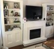 Built In Fireplace Awesome Custom Faux Tiled Fireplace and Mantle with Bookshelves